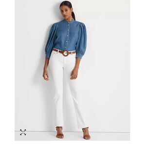 Lauren Ralph Lauren Chambray Blouson Sleeve Shirt
